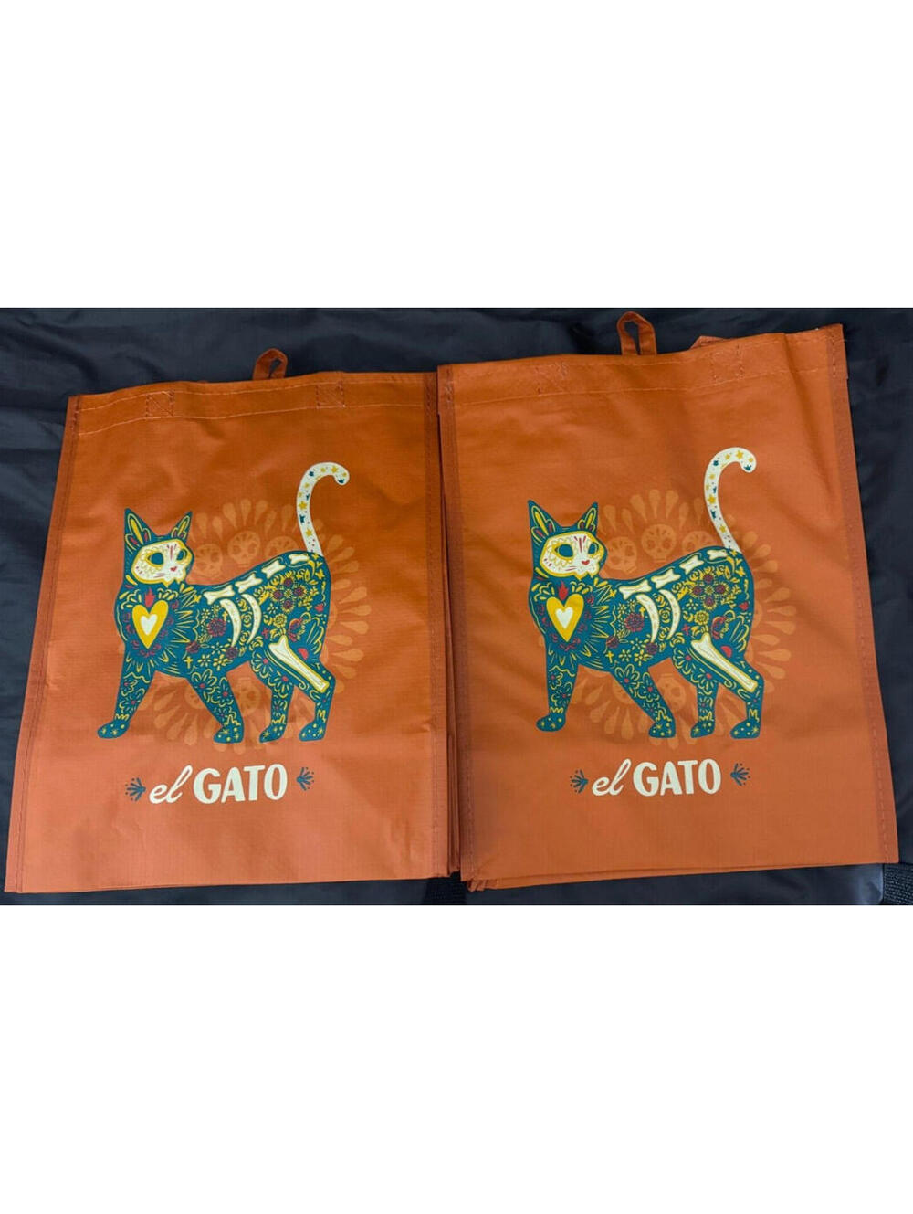 2 HEB El Gato / The Cat Day of the Dead / Los Muertos Bag 13X10X6 NWT